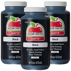 Acrylic Paint, Black 16 oz, 21148EA- (Pack of 3)