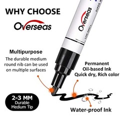 Permanent Paint Pens Markers – 2 Pack Single color Oil Based Paint Red