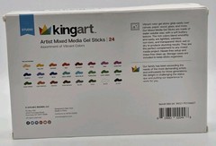KINGART Artist Mix Media Gel Sticks Set of 24 Vibrant Colors Non-toxic Odorless