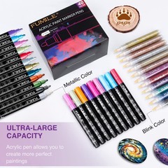 Fumile 120 Color Acrylic Paint Marker Include Metallic Color28Pcsblink Color12