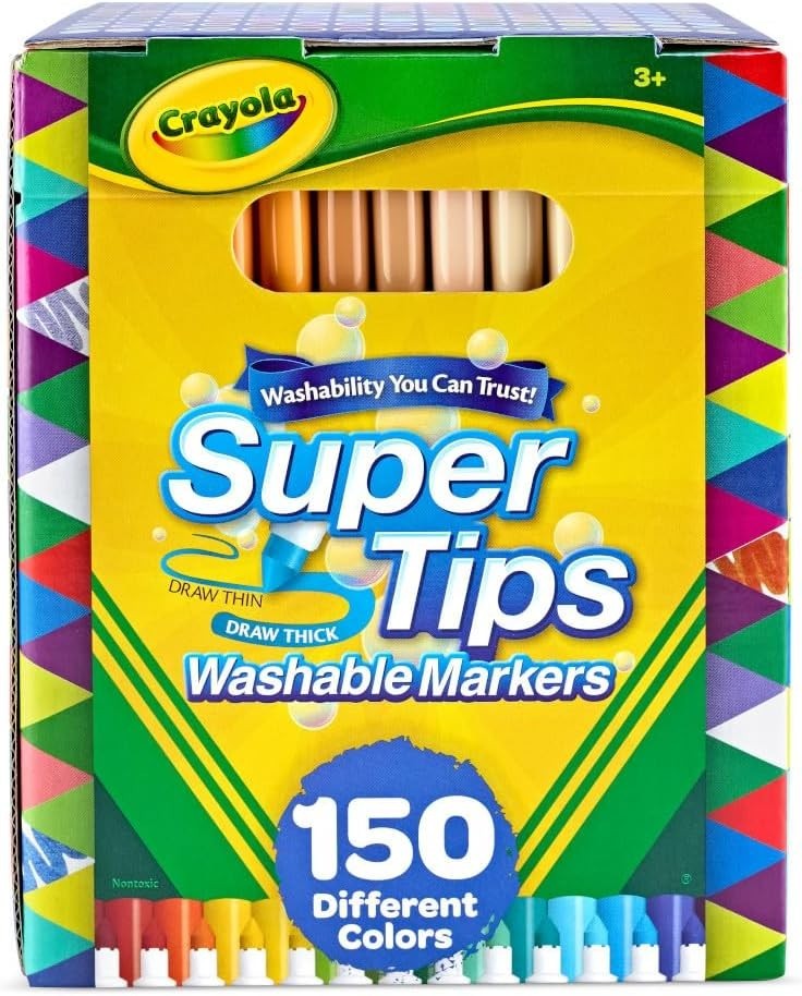 Crayola Super Tips Marker Set (150ct), 150 Count (Pack of 1), Multicolor …