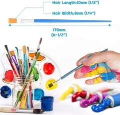 50Pcs Flat Top Acrylic Small Paint Brushes Bulk, Classroom Brush for Kids Mini