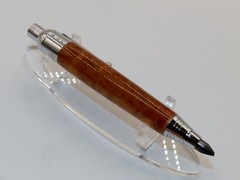 Chrome finish 5.6mm Sketch Pencil. Hand made with Brown Mallee Burl. #154
