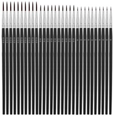 Anezus Tiny Detail Paint Brushes 30 Pcs Fine Set Small, Black