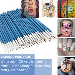100Pcs Miniature Paint Brush Set Professional Brushes Fine Detail Art Nail Model