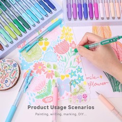 languo Retractable Acrylic Gel Pens for Coloring, 90 Colors Click Acrylic Pai…