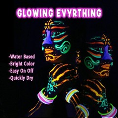 Glow in the Dark UV Face and Body Paint 6*10ml Neon Blacklight 0.34oz Reactiv…