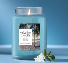 Yankee Candle Beach Escape Scented Candle, 22oz Large Jar 22 oz,