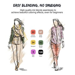 60 Colors Dual Tip Alcohol Markers – Brush & Fine Tip for Adult Coloring & Craft