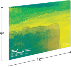 Fluid Artist Watercolor Paper Block, 9 X 12 Inches, 15 White Sheets, 140 Lb (300