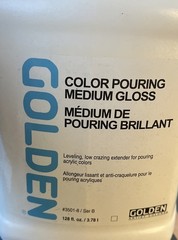 Color Pouring Medium Gloss by Golden 128 Fl oz. Jug Professional Acrylic Medium