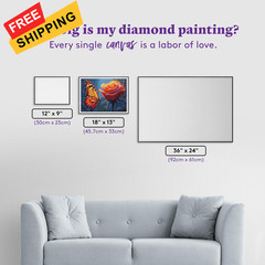DIAMOND ART CLUB Glowing Monarch 18 inches x 13 inches,