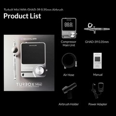 Airbrush Kit Dual Action 0.35mm 18 Gear Air Control Ultra Quiet Gaahleri GHAD-39