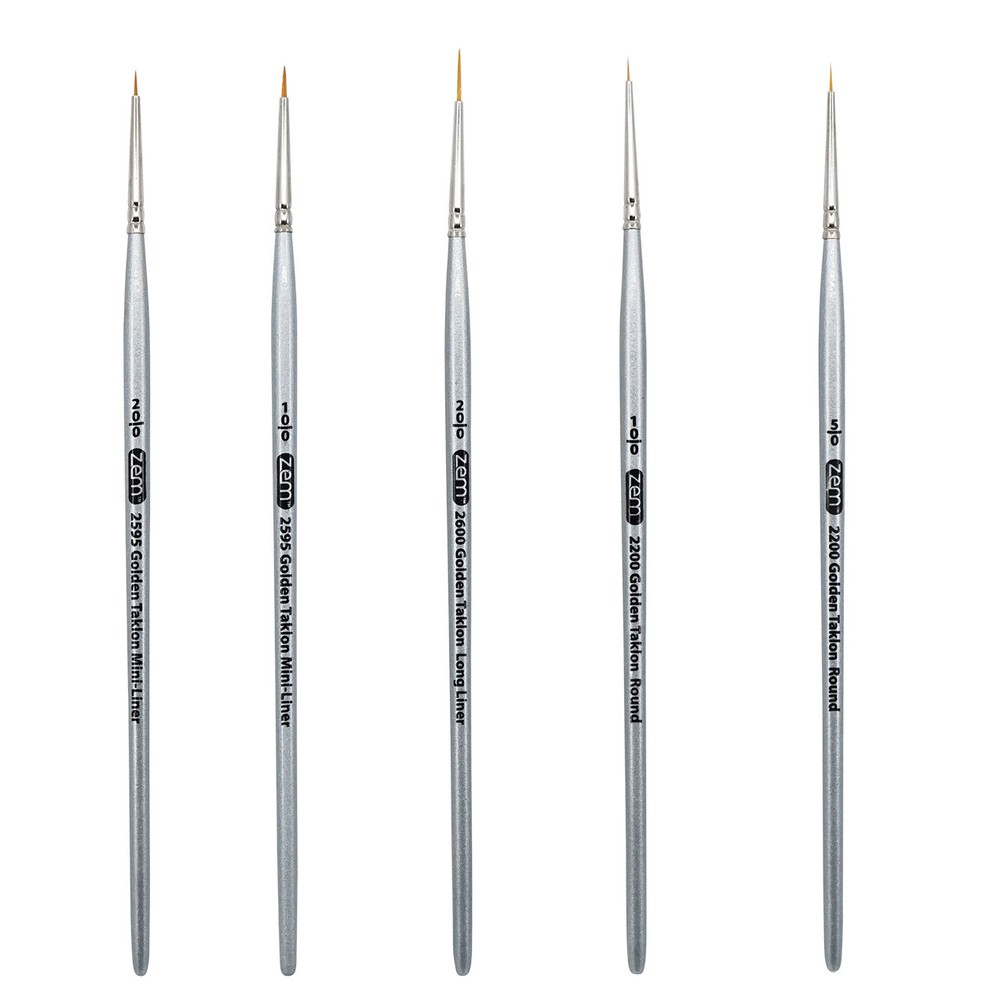 AS-36 Golden Taklon Synthetic Mini Detail Brush Set 5 pcs