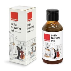 Waterproof Drawing Ink Brown 100ML for Paper Canvas Fabric