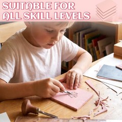 Pale Pink Rubber Stamp Carving Blocks Soft Craft Bricks 0.8cm 4×6 In 4 Pack