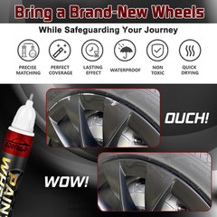 Matte Black Rim Touch up Paint, Efficient Wheel Paint Pen for Metal, Also Match