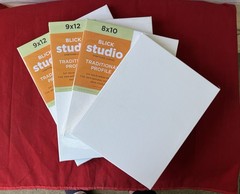 Lot of 4 New Dick Blick Studio Stretched Canvas Panels 9″x12″ and 8″x10″