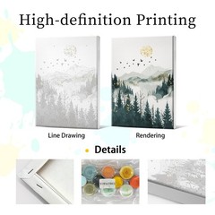 YOYA Framed Paint by Numbers Kit for Adults – 8*12 Inch, Mountain Moon 003