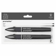 Winsor & Newton ProMarker Twin Tip Marker Set – Black Twin Pack