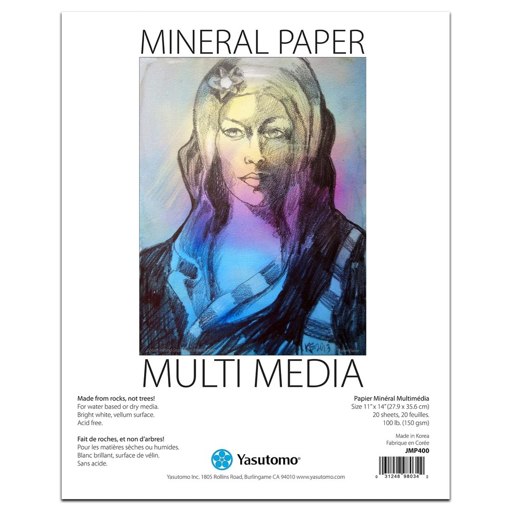 Mineral Paper Pad for Multi-Media Art, 11×14 inches, 20 Sheets