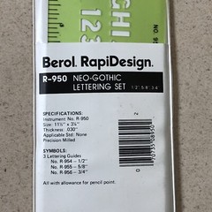 Berol RapiDesign R-950 Neo-Gothic Lettering Set 1/2, 5/8, 3/4 in