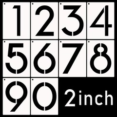 DXCYZ 2 Inch Large Number Stencils Kit 0-9 Address Number Stencil, 10PCS Reus…