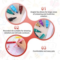 10 Pcs Art Marker Pen Double-Ended Colored Pen Dual Sketch Marker, Black