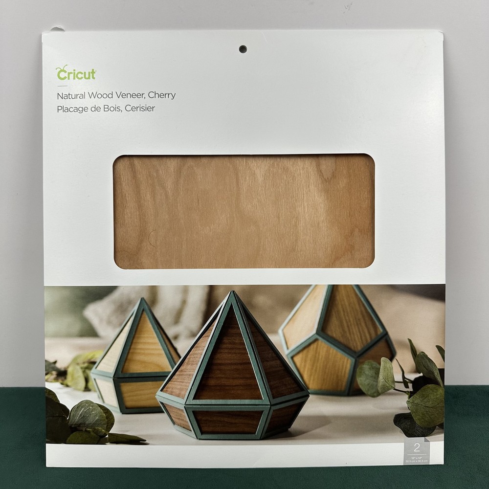 Cricut Natural Wood Veneer, Cherry – 2 Sheets 12″x12″ for Crafting & Decor