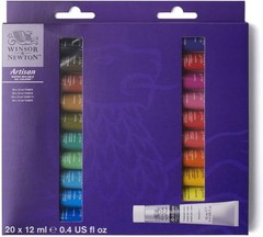 Winsor Newton Artisan Water Soluble Oil Paint Set 20 Colors x 12ml Artist Kit