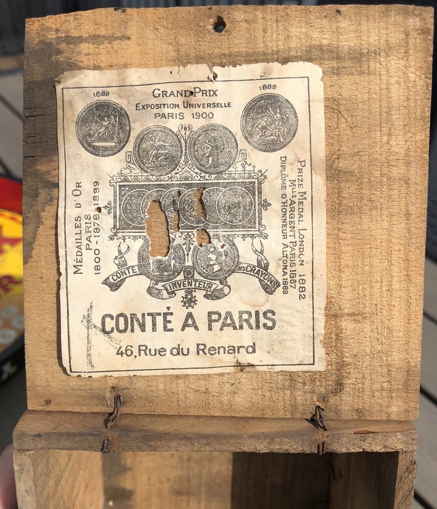 Wooden Box Conte a Paris Sketching Crayons Pencils Charcoal Pencil World’s Fair