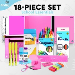 71 PCS Pink Back To School Supply Box Kit Kids Grades K5 Kindergarten Girls