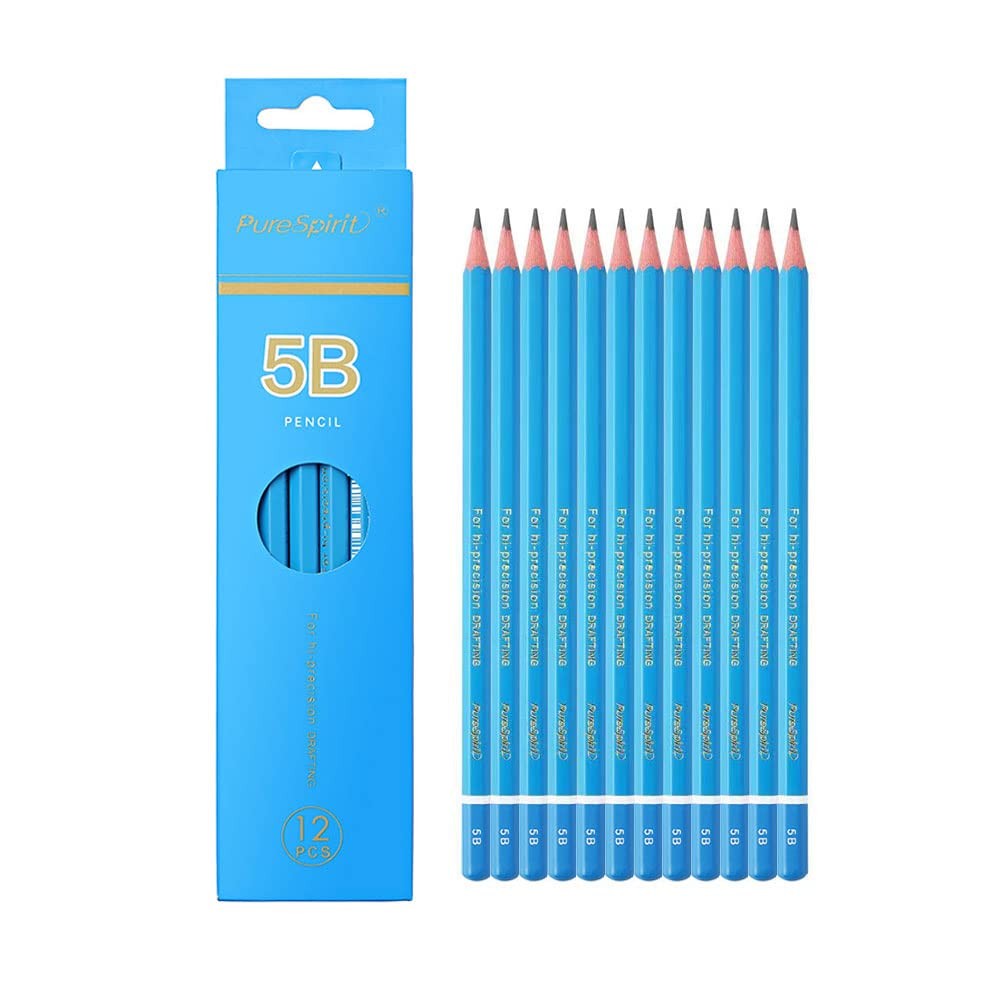 Sketch Pencils for Drawing 5B, 12pcs Professional Art Drawing Pencils for Sha…