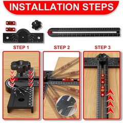 Woodworking T Square Ruler, 13.5 Inch Adjustable Angle 15-165° Measurement