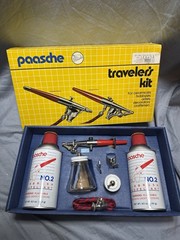 NEW Paasche Airbrush Traveler Kit 2P H3 Vintage Complete Set Dual Action Tools
