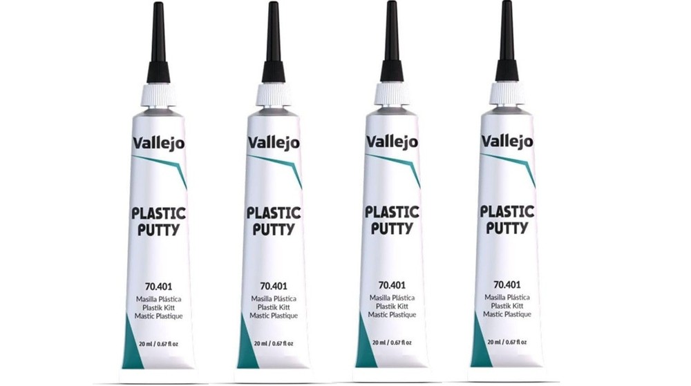 Vallejo Plastic Putty 20ml – 4 Pack | White Model Filler | Smooth Opaque Finish
