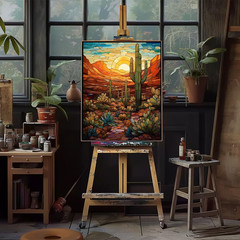 Paint by Numbers Kit for Adults – Cactus DIY Adult Paint by Number Kits Wilderne