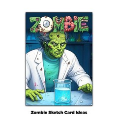 🧟 Zombie Artist Sketch Blank Trading Cards 2.5″x 3.5″ – 32pt Thick – 5 Cards 🧟