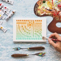 Stencils for Crafts Reusable Texture Art 8×8 inches or 10×8