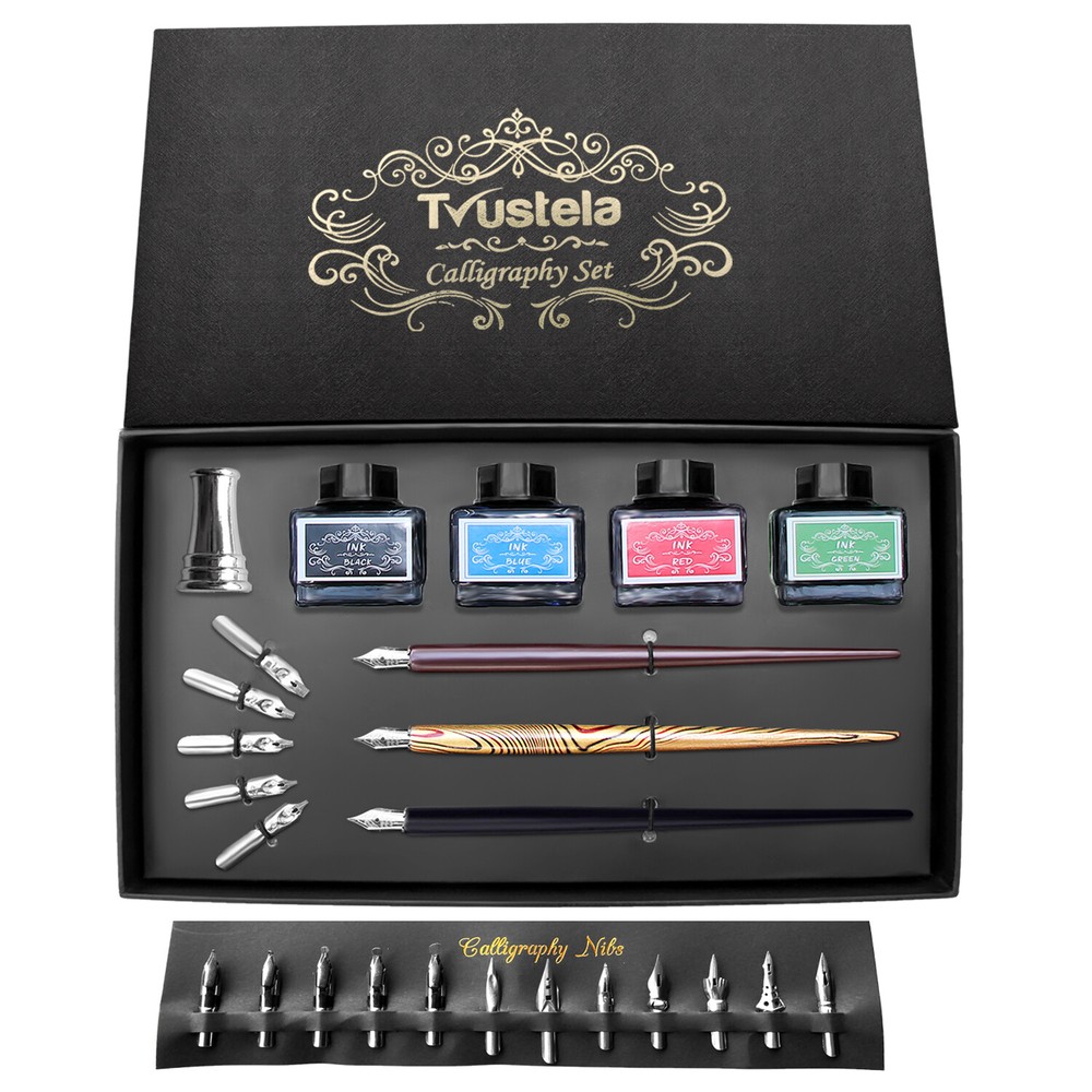 Calligraphy Set For Beginners, 3 Calligraphy Pens, 4 Ink Bottle, Calligraphy Kit