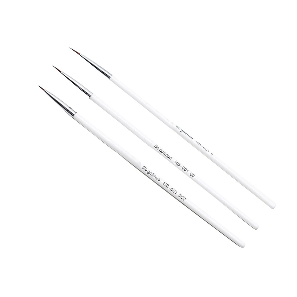 3X Miniature Paint Brush Set Professional Sable Hair Fine Detail Art Nail B