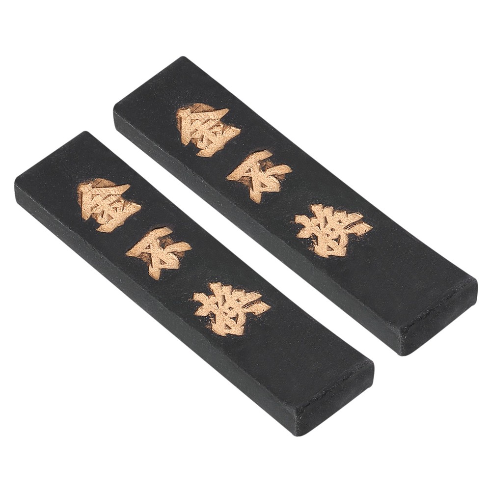 6.6×1.7×0.6cm Chinese Calligraphy Ink Stick 2 Pcs Rectangle Oil Smoke Ink Stick
