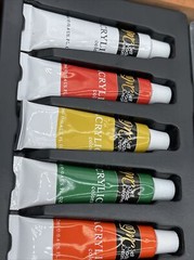 Art Mixed Media Set in Wooden Case 55 pieces Paint Colored Pencils And More