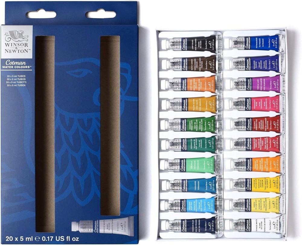 Winsor & Newton Cotman Watercolor Paint ~ 20 pc Tubes ~ 5ml (0.17-oz) Brand New