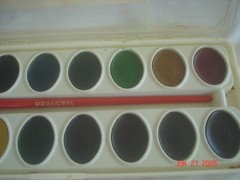 2005 NEW / UNUSED PRANG 16 WATERCOLOR PAINT SET w/ NEW PRANG BRUSH