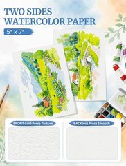 84 Sheets 5×7 Inch Watercolor Paper 110 LB/230 GSM Cold Press Bulk Pad