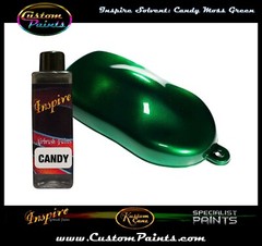 INSPIRE AIRBRUSH CANDY MOSS GREEN 4oz (SOLVENT), CUSTOM PAINT, HOK, ARTIST,