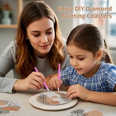 PERFECTSIGHT 8 Pcs DIY Diamond Art Painting 6 inches x 6 inches, Brown+Orange