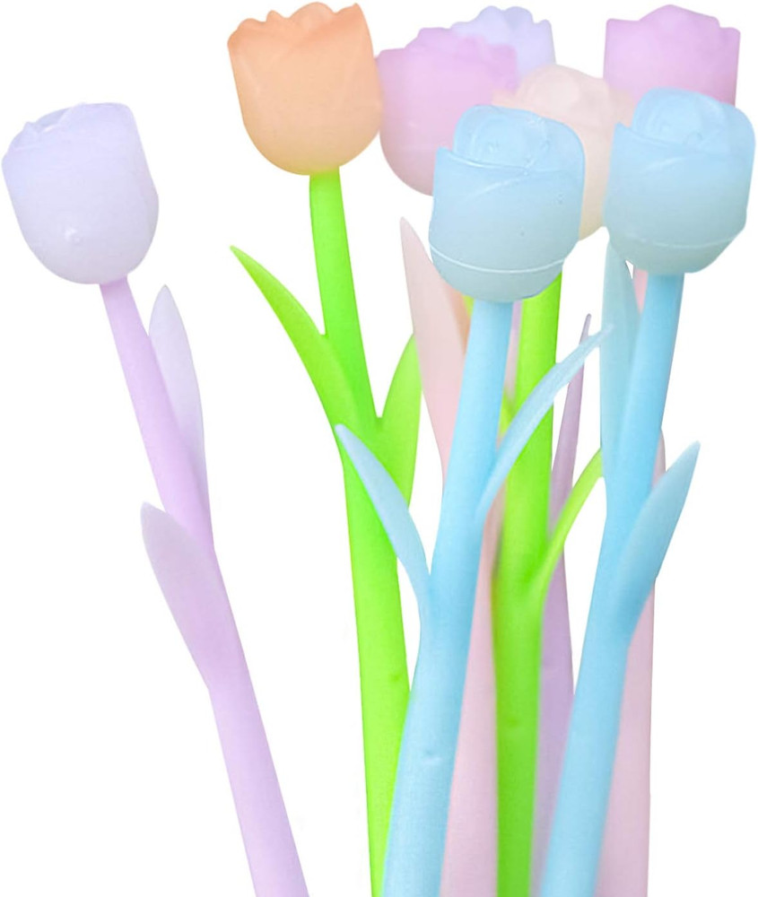 24 Pieces Color Changing Flower Pens, Gel Flower Pens Rose Creative Gel Ink Roll