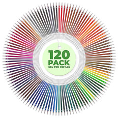 120Pcs Gel Pen Refills – Glitter Gel Pens for Coloring Metallic Gel Pens Colored